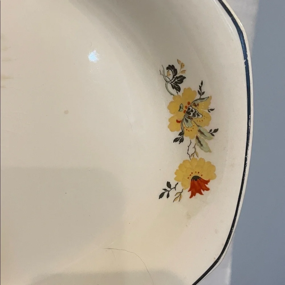 Floral Oval Serving Platter vintage Homer Laughlin